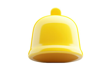 Bright yellow bell isolated on transparent background. Yellow bell icon designed in a modern and glossy style isolated on white background.