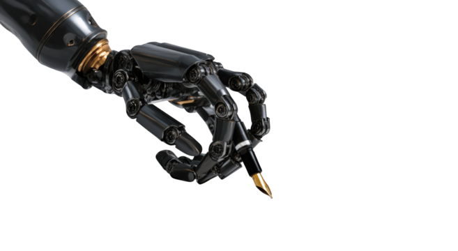 Close-up of a robotic hand holding a pen (1)