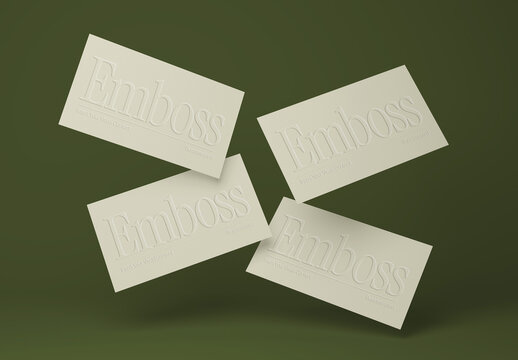 3D Emboss Business Card Mockup