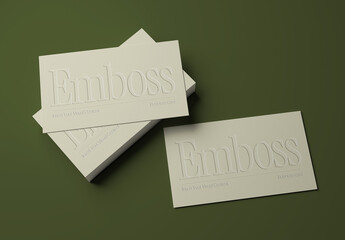Emboss Business Card Mockup