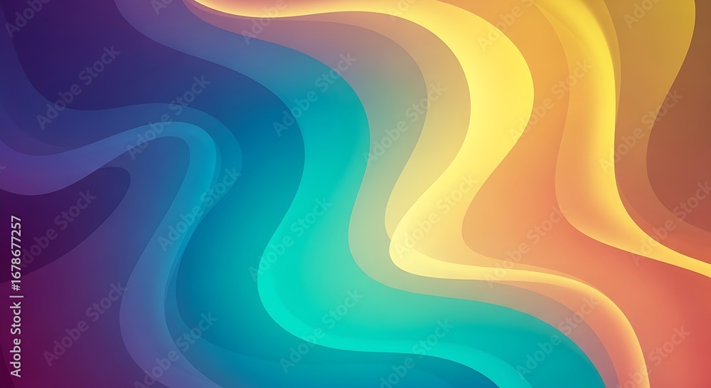 Poster abstract colorful wavy background with smooth gradient transitions