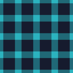 Classic teal and navy plaid pattern. Versatile design for backgrounds, textiles, or digital art. Evokes comfort, tradition,  style. Perfect for various projects.