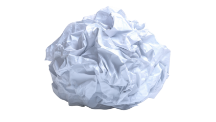 A crumpled ball of white paper
