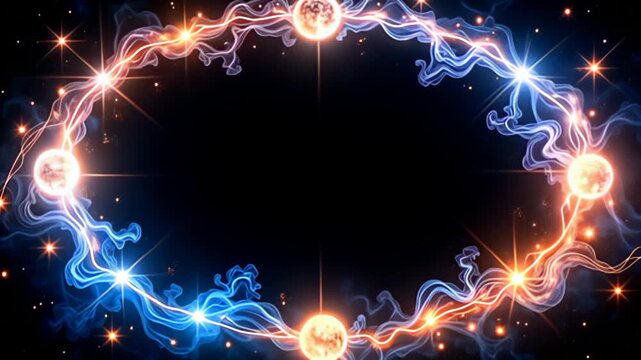 captivate with amp entrancing ethereal moulding shot orbit with radiant moons, ring aside amp superfluity of lively impulse ripple that beat and twinkle rhythmically, produce amp