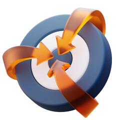target goal with bullseye arrow 3d icon