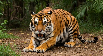 Obraz premium Shocked Tiger in Jungle