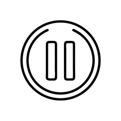 A simple yet effective pause symbol, perfect for use in various digital media applications. The design is clean and universally recognizable