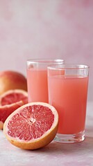 Refreshing grapefruit elixir, vibrant sunrise hue, savoring immunity boost ritual, National Vitamin C Day zestful celebration