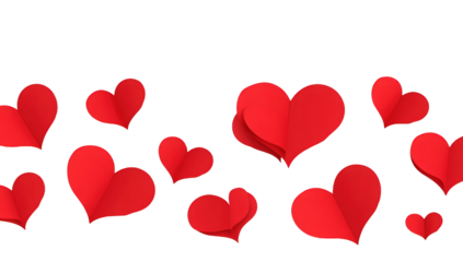 Red hearts on black background