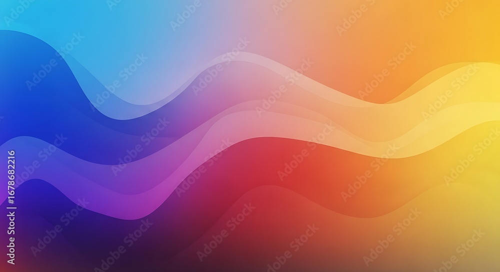 Poster smooth, wavy lines in vibrant colors creating a fluid abstract background design