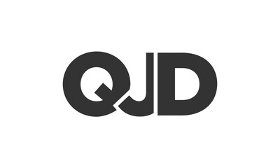 QJD logo design template with strong and modern bold text. Initial based vector logotype featuring simple and minimal typography. Trendy company identity.