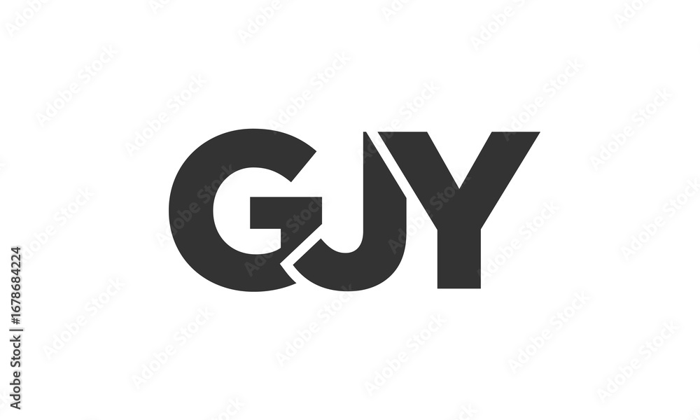 Poster gjy logo design template with strong and modern bold text. initial based vector logotype featuring s
