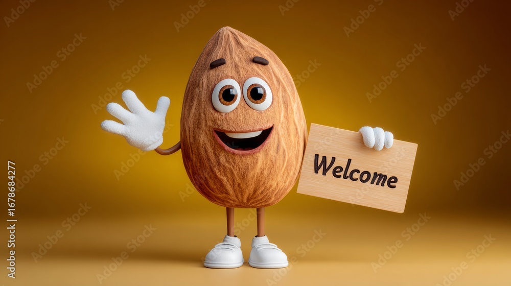 Poster nutty character is holding a sign that says 