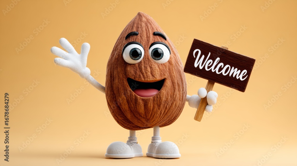 Poster nutty character is holding a sign that says 