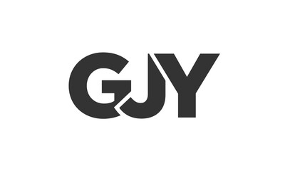 GJY logo design template with strong and modern bold text. Initial based vector logotype featuring simple and minimal typography. Trendy company identity.