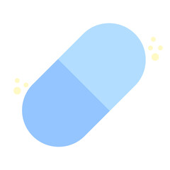 Medical pill illustration. Single vector capsule. Pharmacy medication concept. Health care symbol.