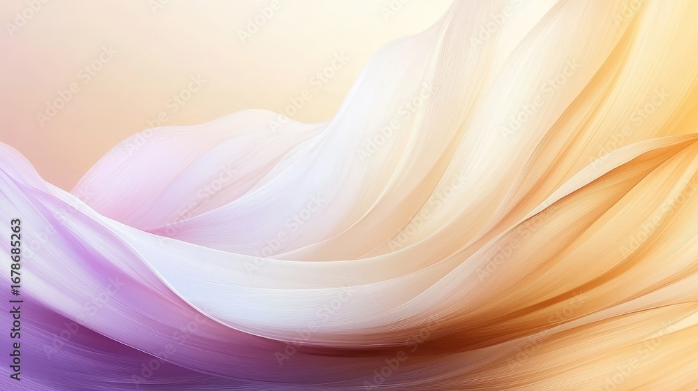 Poster elegant dreamy feather pattern unfolding with flowing swirls and cascading colors for sand dunes