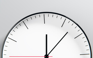 Modern 3D Clock Design on White Wall Background Displaying Time