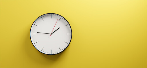 Bright Yellow 3D Clock Time Concept Background With Modern Minimalist Design