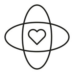 Heart orb illustration. Love union symbol. Relationship Vector concept. Soul connection design.