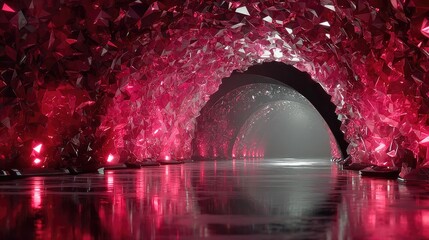 Crystal tunnel, vibrant pink