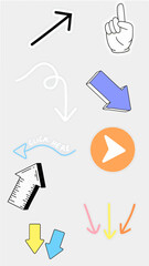 Hand drawn arrows and pointers