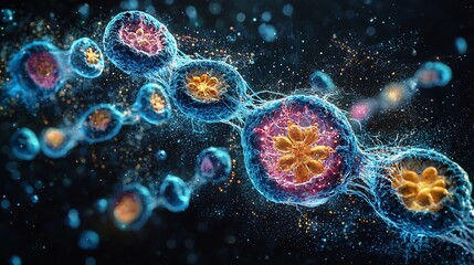 Understanding cell structure a microscopic view of cellular biology and cell division process image