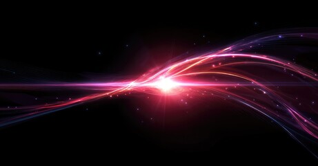 Abstract energy flow, vibrant streaks of light against a dark background