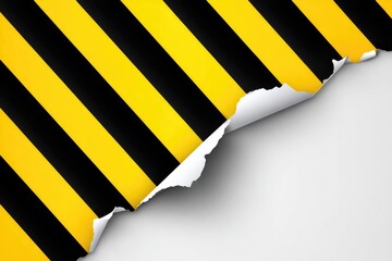Torn yellow and black caution tape