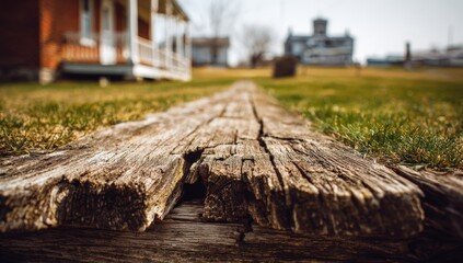 Fototapeta premium Wooden walkway in a historic village