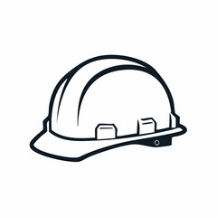 Safety helmet outline. A symbol of protection and workplace safety. A simple, clean design of a hard hat