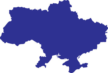 Blue Ukraine map icon vector isolated on white background for geography, travel, and infographic design