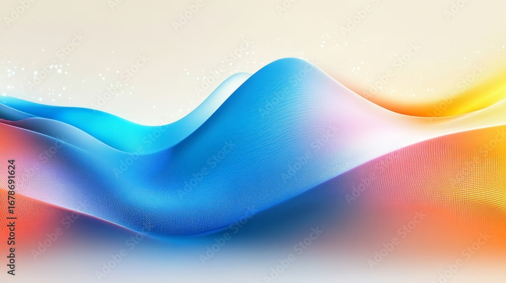 Poster abstract dynamic wave blend with radiant gradient colors for modern technology theme presentations