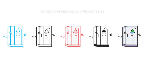Shower Box icon design with white background stock illustration