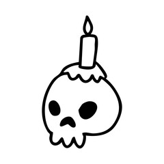 skull candle icon hand drawn