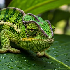 Fototapeta premium green lizard on a branch