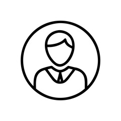Fototapeta premium A simple line art portrait icon of a person inside of a circle