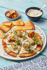 Farinata with ricotta and peach