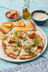 Farinata with ricotta and peach