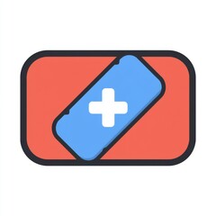 Fototapeta premium Medical bandage first aid supplies showcasing emergency healthcare essentials with simple design elements and clean minimal packaging details