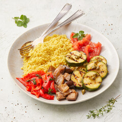 Vegetable antipasti with couscous