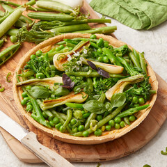 Vegetable cake with vegan ricotta