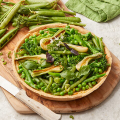 Vegetable cake with vegan ricotta