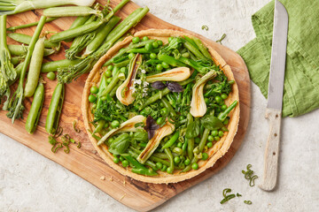 Vegetable cake with vegan ricotta