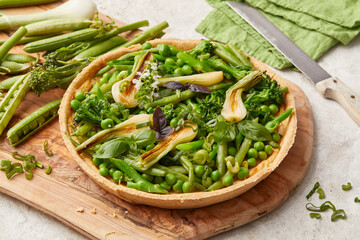 Vegetable cake with vegan ricotta