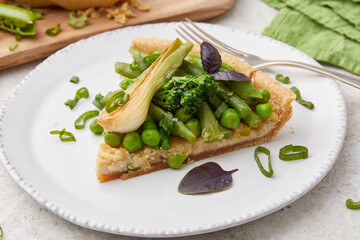 Vegetable cake with vegan ricotta