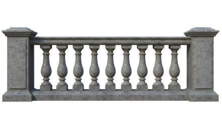 Elegant stone balustrade evokes classic architecture for timeless designs and architectural visualizations