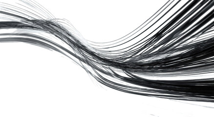 Abstract grayscale flowing ribbons
