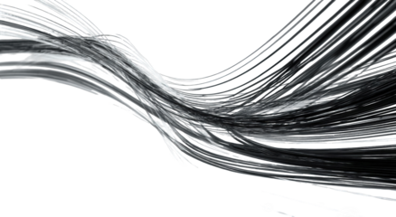 Abstract grayscale flowing ribbons