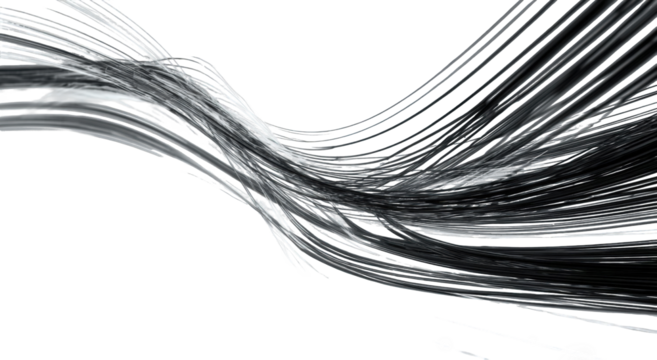 Abstract grayscale flowing ribbons
